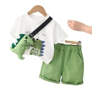 Baby Boys Toddler Big Dinosaur Short Sleeve Top/Shorts 2Pcs/Set